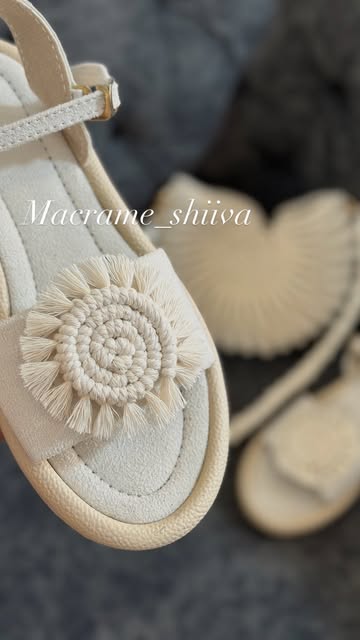 صندل مکرومه زنانه لژ سه سانت